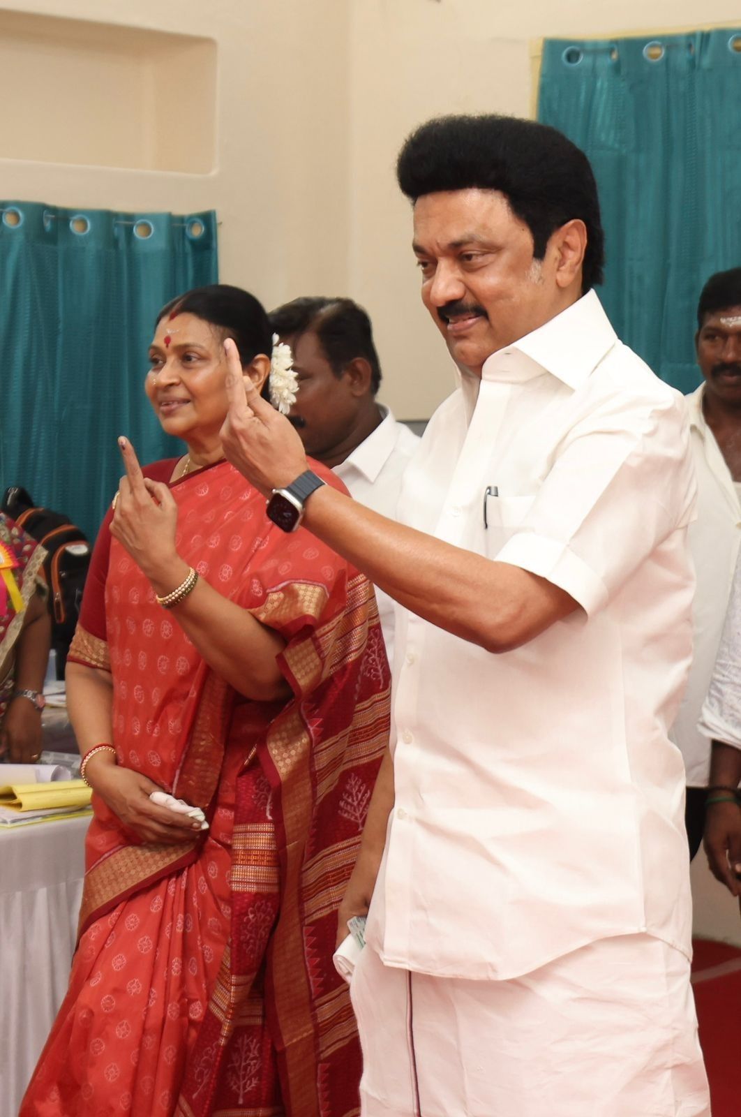 Chief Minister M. K. Stalin stood in line and voted